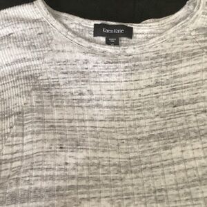 Karen Kane Heathered Gray Ribbed Top‎ XL a textured long sleeve